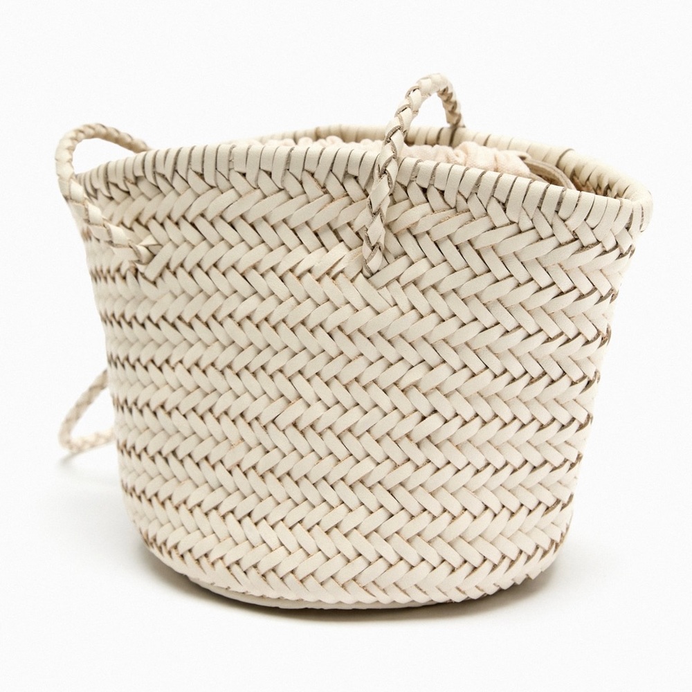 Price Firm - ZARA Leather Woven Tote Bag - Picture 3 of 15